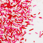 Pink Jimmies Sprinkles, Edible Sprinkles For Cake Decorating, Pink Red and White Sugar, 150g/5.29oz, Cupcake & Ice Cream Topper, Mother's Day, Valentine's Day, Wedding Party Supplies