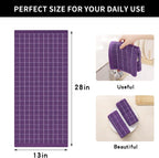 Homaxy 100% Cotton Terry Kitchen Towels(Purple, 13 x 28 inches), Checkered Designed, Soft and Super Absorbent Dish Towels, 6 Pack