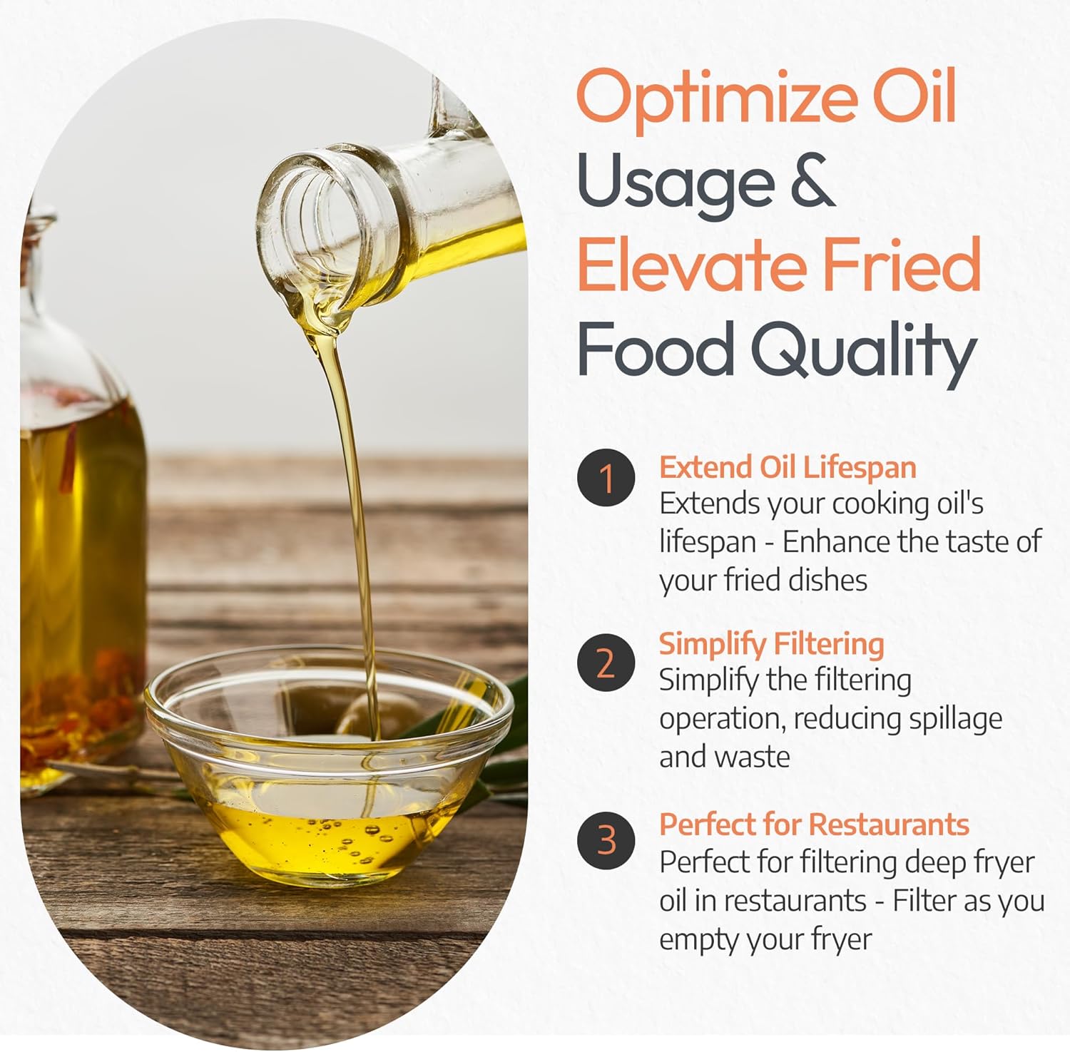 Cleaner Oil, Better Filtration – Stainless Steel Cone Filter Holder with 20 Paper Filters | 10-Inch Cone Filters for Longer-Lasting Frying Oil & Maple Syrup