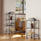 1000 lbs 4-Shelf Adjustable Heavy Duty Steel Wire Rack, Adjustable Storage Shelving Unit with Wheel for Kitchen, Garage, Laundry Brown 11.8" D x 17.7" W x 40.8" H