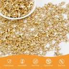 Edible Gold Star Sugar Sprinkles, Mix Size, Candy Star Sprinkle for Cake Decorations and Cupcake Toppers, Ice Cream, Wedding Party Valentines Christmas Supplies 130g/4.58ounce
