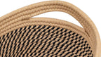 CubesLand Small Cube Shelf Closet Storage Baskets Bins Set 2,Woven Basket for Organizing/Storage, Long-lasting &Skin-friendly Storage Basket Bin,Stylish Room Decor Basket,Camel/Mixed Black Rope Basket