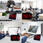 Digital Timer Kitchen Timer Count Down Up Rechargeable Kitchen Gadgets Vibration Mode Adjustable Volume and Brightness LED Display Time Management for Cook, Desk, Kids Adults Study Teaching