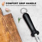 Knife Sharpener Rod, Kitchen Knives Sharpener Carbon Steel Professional Knife Sharpening Steel, Honing Rod with Hanging Holes (13 inches)