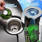 3-in-1 Kitchen Sink Drain Strainer & Stopper with Basket, Stainless Steel Drain Plug Cover Catcher for Food Waste - Sink Accessories for Home or Kitchen Sink Shroom Fit US Standard 3-1/2'' Drain Hole