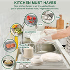 Roll Up Dish Drying Rack Over The Sink Kitchen Roll Up Sink Drying Rack Multipurpose Foldable Sink Drying Mat, Heat-Resistant, Anti-Slip & Anti-Rust Dish Rack for Kitchen, 17" x 13", White