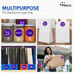 Perco Purple 3-Inch Round Circle Dot Sticker Labels - Multi-Roll Pack (3 Rolls, 500 Labels Each) - Permanent Adhesive, Vibrant Colors, Strong Hold - Perforated for Easy Use - Made in USA