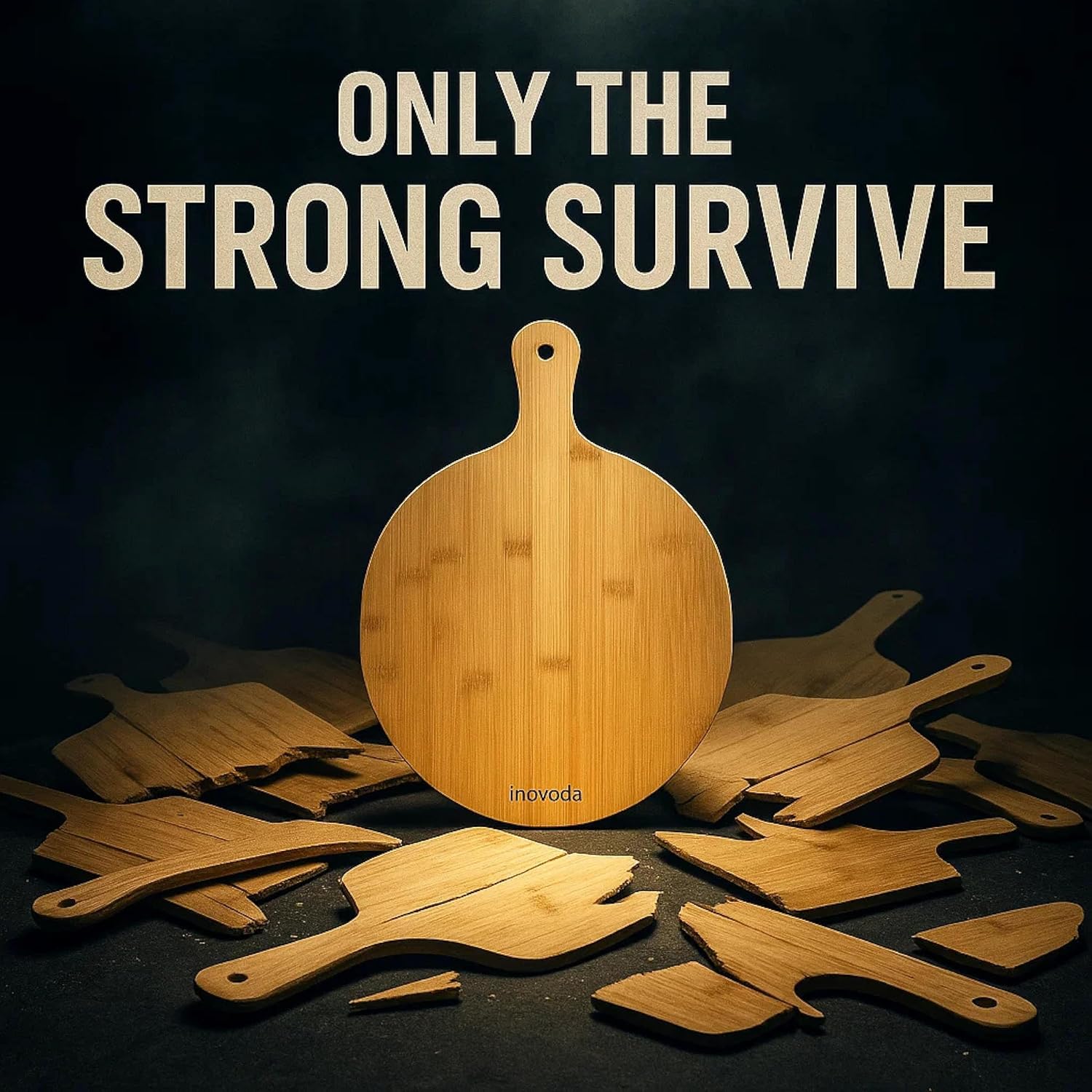 Wood Pizza Cutting Board with Cheese Knife & Pizza Cutter -12” Pizza Board with Handle -Pizza Peel Chopping Board, Decorative Serving Board for Pizza & Charcuterie
