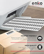 enKo - 3-1/2 x 5 Inch Label - White Blank - 4 Up Per Sheet Shipping Address Mailing Labels for Laser Inkjet Printer (900 Sheets, 3600 Labels)