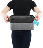 OrganiHaus Small Fabric Storage Baskets for Shelves 6 Pack, 12x8in Closet Storage Bins for Shelves, Cloth Baskets for Organizing, Linen Closet Organizers, Fabric Basket, Gray/Black
