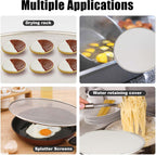 Splatter Screen for Frying Pan, Grease Splatter Guard, Stainless Steel Splatter Guards for Frying with Long Handle, Kitchen Oil Splash Guard Cooking Shield, Fine Mesh Strainer (Black, 13 inch)