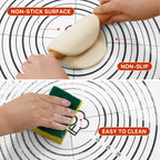 Silicone Baking Pastry Mat,36" x 24" Large Non Stick Sheet Mat with Measurement, Non-slip Food Grade Dough Rolling Mat for Making Cookies,Macarons,Bread