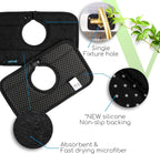 The Original Ternal Sinkmat Drip Catcher & Splash Guard, Faucet Mat for Sinks – Absorbent Microfiber, Machine Washable Counter Protector & Drying Mat for Kitchen, Bathroom or RV [Black, Mini, 1 Pack]