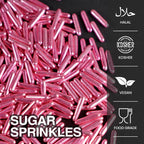 Rose Gold Sprinkles, Metallic Rods Sugar, Sprinkles For Cake Decorating, Baking, Cupcakes Decorating, Cake Toppers, Holiday, Wedding Party, 150g/5.29oz