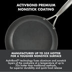 Babish 2 Piece 8 and 10 Inch Fry Pan Hard Anodized Laser Titanium Forever Non Stick Technology Durable Frying Pans Set - Black