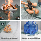 40" Heavy-Duty Lazy Susan Turntable - 1/3" Extra-Thick Tempered Glass - Silent 360° Spin for Dining Table & Kitchen