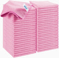 HOMEXCEL Pink Microfiber Cleaning Cloth, 50 Pack Cleaning Towels for Kitchen, Lint Free, Scratch-Free, Highly Absorbent, and Reusable Cleaning Rags for House, Window and Glass, Cars, 11.5 X11.5 inch
