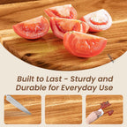 Acacia Wood Cutting Board Set of 3 with Handles – Round, Rectangular & Paddle Charcuterie Boards for Cheese, Meat, Pizza, Bread & Fruits