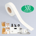 500 Dissolvable Canning Labels, Removable Freezer Pantry Stickers with Perforation Line No Residue Left for Food Containers Jars Kitchen Restaurant Storage Organization (1” x 2”)