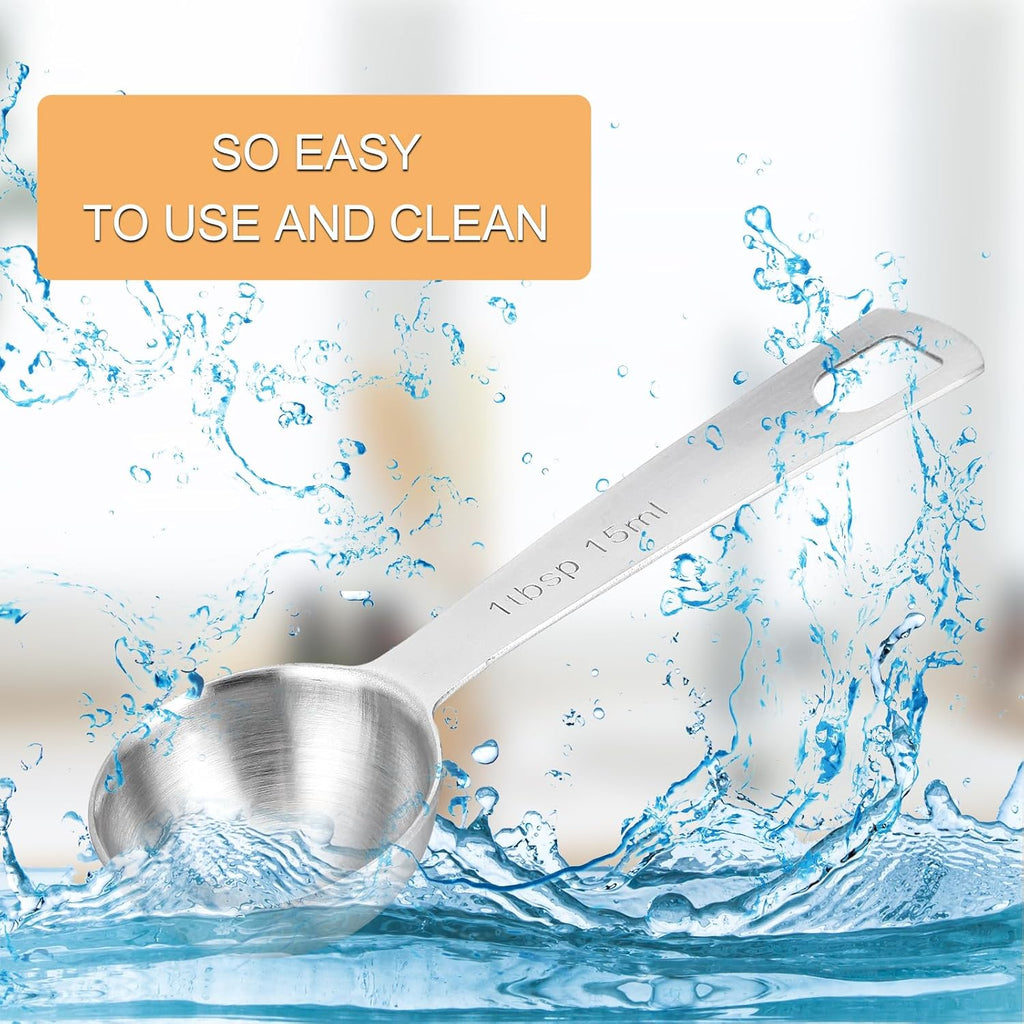 2 Pcs Measuring Spoons Tablespoon Measuring Spoon 1 Tbsp (3 tsp | 15 ml |15 cc| 0.5 oz) Mini Spoons Stainless Steel Measuring Spoons for Kitchen Cooking Spoon(Silver)