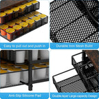 Coffee Pod Drawer Holder Capsule Storage Organizer 2 Tier Coffee Pods Holder With Sliding Baskets for 72 Capacity K Pod, Suit for Home Office Cafe Counter (Black)