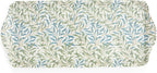 Pimpernel Morris & Co Willow Bough Sandwich Tray - Soft Sage Melamine Serving Tray for Tea Time, Light Snacks, TV Lunches - Easy-Clean Surface & Dishwasher Safe - 15 x 6 Inch, Ideal Housewarming Gift