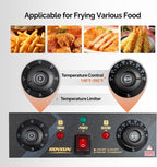 ROVSUN 24.9QT Electric Deep Fryer with Baskets, Timer Drains & Lids, 3400W Commercial Deep Fryer, Dual Tank Kitchen Countertop Frying Machine, Adjustable Temperature for Home Restaurant