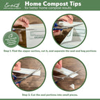 100% Compostable Food Storage Bags [Sandwich 150 Pack] Eco-Friendly Freezer Bags, Resealable Bags, Heavy-Duty, Reusable, by Earth's Natural Alternative, off white