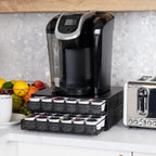 Mind Reader Single Serve Coffee Pod Organizer with 2 Drawers, 72 Pod Capacity, Metal Mesh, 13"L x 12.75"W x 5"H, Black
