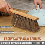 Takavu Multi-Purpose Counter Brush with Solid Wood Handle, Natural Horsehair Bristles for Gentle Dusting of Furniture, Drafting, Patio, Fireplace Cleaning, Shop Brush, Woodworking Tool & Accessories