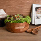Luxe Designs 12" Wooden Salad Bowl Set with Serving Utensils Eco-Friendly, Multipurpose Mixing & Serving Bowl for Salads, Pasta, Fruits & More – Durable & Stylish Kitchen Essential