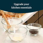 Libbey Baker's Basics 3 Piece Glass Mixing Bowl Set, Multi Size