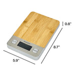 PantryPro Bamboo Platform Digital Kitchen Scale - 11 pounds Capacity LCD Display Grams and Ounces AAA Battery Included (Natural)
