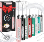 YUSWKO Milk Frother Handheld for Coffee, Rechargeable Drink Mixer with 3 Heads 3 Speeds Electric Coffee Frother Whisk, Gift for Many Occasions and Festival