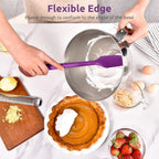 14in Extra Large Silicone Spatula: U-Taste 600ºF Heat Resistant Flexible Silicon Mixing Stirring Cooking Scraping Baking Bowl Scraper Seamless Spreader for Kitchen Nonstick Cookware (Purple)