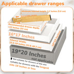 BAMEOS Drawer Divider,Expandable Bamboo Separators Adjustable Utensil Knife Fork Tool Kitchen Organizer, Clothes Fabric Drawer Organizer In Bathroom Bedroom Office, Cabinet Dresser Organizer 4-pack