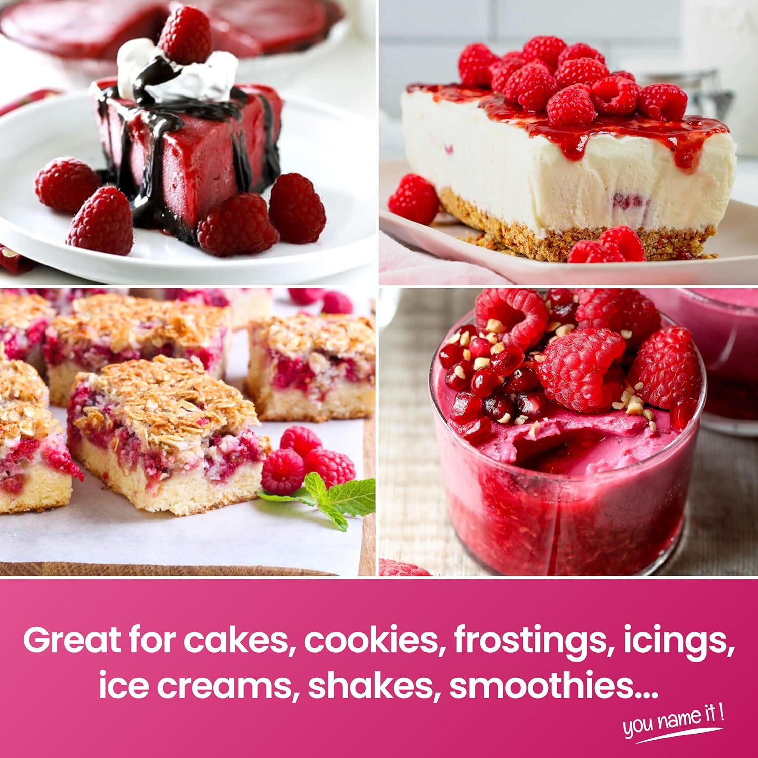 LorAnn Oils Raspberry Bakery Emulsion: True Essence, Ideal for Boosting Fruit Tones in Cakes, Cookies & Desserts, Gluten-Free, Keto-Friendly, Extract Substitute Essential for Your Kitchen, 4 Oz