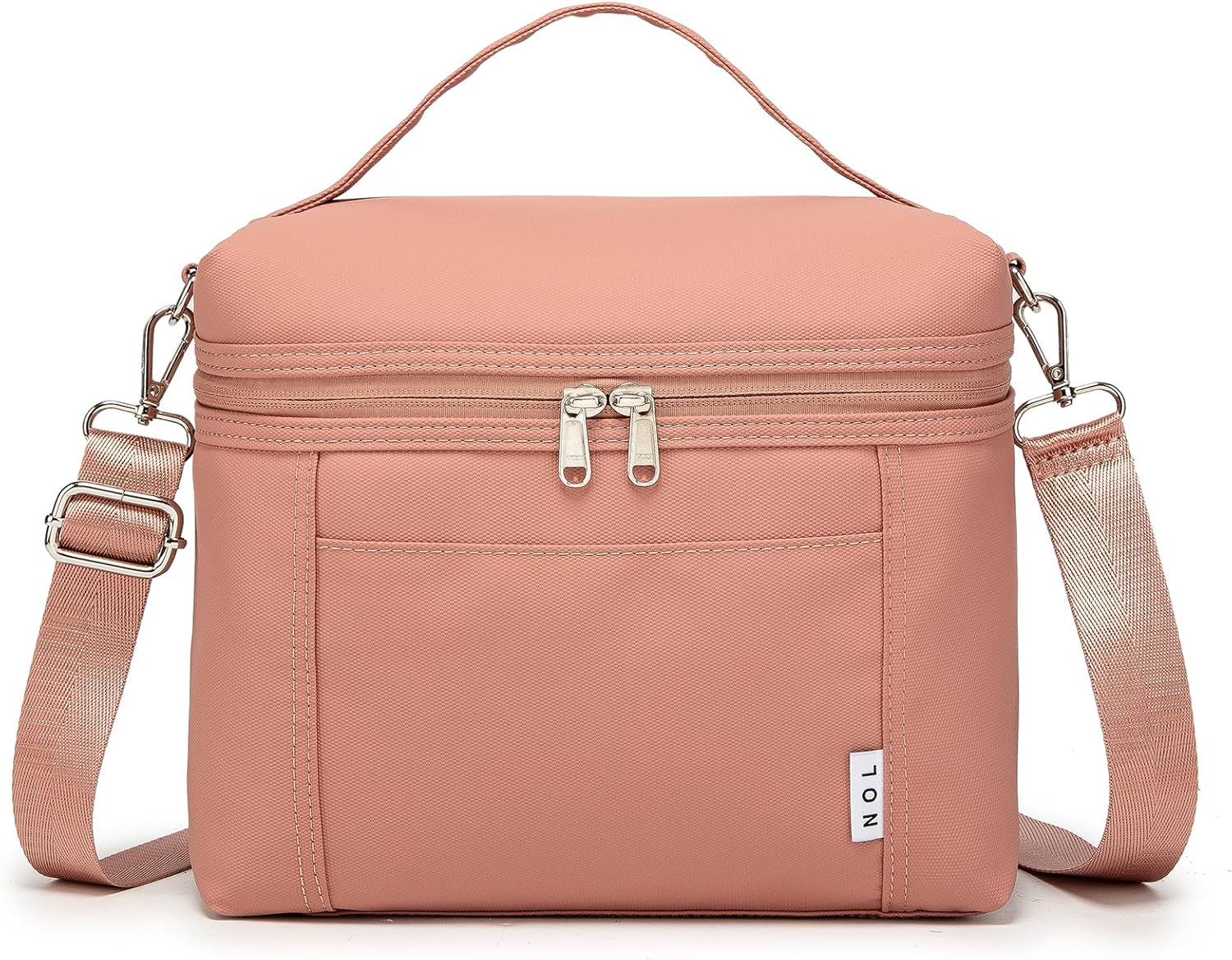 NOL Natural Organic Lifestyle Insulated Lunch Bags for Women Cooler Bag Lightweight Nylon Waterproof Lunch Box For Work (Small, Dark Pink)