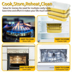 35 Pack Aluminum Pans Half Size 9x13 Extra Heavy Duty, Disposable Gold Aluminum Foil Baking Pan Double Thick Tin Foil Food Container - Half Size Steam Table Deep Pans for Baking, Heating, Cooking