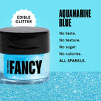 Fancy Sprinkles Aquamarine Blue Premium Edible Glitter, 100% Edible Glitter for Sparkling Food & Drinks No Taste or Texture (4gm)