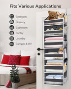 ULG Over The Door Organizer with 6 Large Pockets 12 Side Pockets, 50lbs Weight Capacity Door Hanging Organizer for Bedroom, Bathroom, Pantry, Nursery Storage, Dark Gray