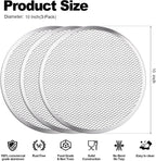 3 Pcs Pizza Screen, 10 Inch Pizza Pan for Oven, Nonstick Pizza Tray for Oven, Dishwasher Safe & Microwave Safe (10inch)