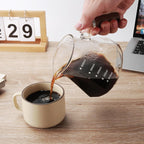 Pour Over Coffee Maker, 20 oz Borosilicate Glass Set with 100 pcs V60 Paper Filter, Coffee Dripper with Walnut Collar, Coffee Pot with Glass Lid, 1-3 Cups, Clear, (600 ml)