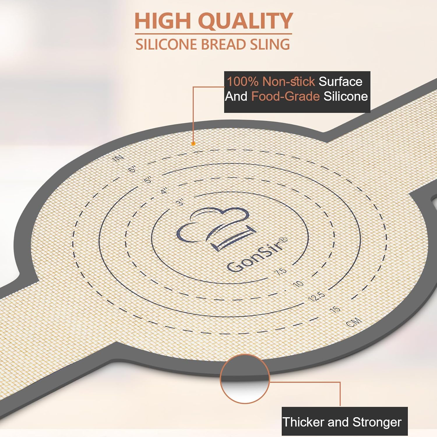 Sourdough Silicone Bread Sling, Non-Stick & Easy Clean Dutch Oven Baking Mat with Longer Handles, Silicone Baking Sling to Transfer SourDough Easily, Reusable Bread Mat Set with Storage Bracelet
