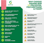 36 Pack Compressed Non-Scratch Kitchen Sponges - Highly Absorbent for Dishes, Countertop, Sink, Car - Biodegradable, Quick Drying Cellulose Sponges - Assorted Colors