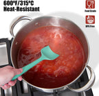 4-Piece Silicone Spatula Scrapers: Doosu 600°F Heat Resistant Food Grade Kitchen BPA Free Rubber Baking Cooking Tool Nonstick Utensil Set for Mixing, Scraping, Folding, Stirring, Serving (Aqua Sky)