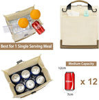 SUNNY BIRD Insulated Lunch Bag Rolltop Lunch Box Medium Lunch Cooler Tote for Women, Girls, Teens and Adults (White)
