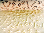 PAW and BONE EMBOSSING ROLLING PIN LASER ENGRAVED PATTERN with PAWS and BONES for EMBOSSED COOKIES or PASTA