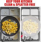 Splatter Screen for Frying Pan, Grease Splatter Guard, Stainless Steel Splatter Guards for Frying with Long Handle, Kitchen Oil Splash Guard Cooking Shield, Fine Mesh Strainer (Red, 10 inch)