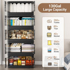 115Qt Stackable Storage Bins with Individual Lids & Wheels, Large Plastic Collapsible Latching Boxes Closet Organizers and Storage Cabinet Shelves Units for Home Kitchen Dorm, 1-Pack Black